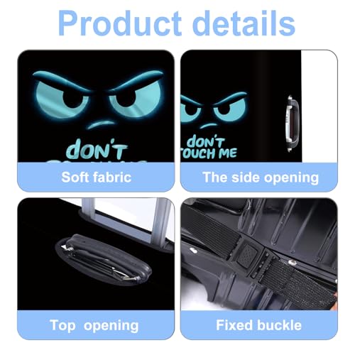 Don't Touch Me Luggage Cover Washable Suitcase Protector Anti-scratch Suitcase cover Fits 24-26 Inch Luggage M - color: Don't Touch Me, size: M(24-26inch suitcase)