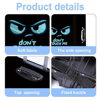 Don't Touch Me Luggage Cover Washable Suitcase Protector Anti-scratch Suitcase cover Fits 28-30 Inch Luggage L - color: Don't Touch Me, size: L(28-30inch suitcase)