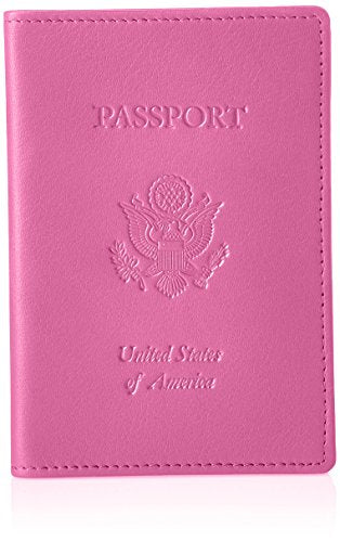 Royce Leather Rfid Blocking Passport Travel Document Organizer In Genuine Leather Packing Organizer, Pink 3 - color: Pink 3