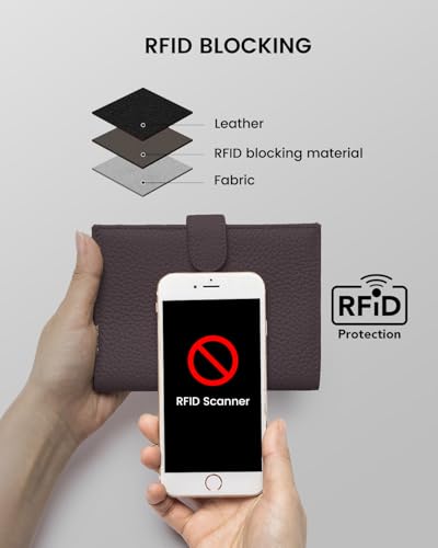 Karmiir RFID Passport Holder Travel Wallet for Women, Leather Passport Cover with Card Holders SIM Slots, Zippered Coins Pocket and Cash Slot Slim Compact Travel Wallet (Coffee) - color: Coffee