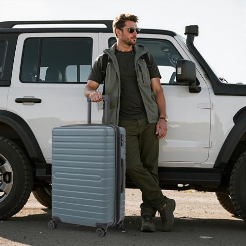 Eeeza Luggage Sets 5 Piece,Hardside Expandable Durable Luggage,21"/25"/30" - color: DarkGreen