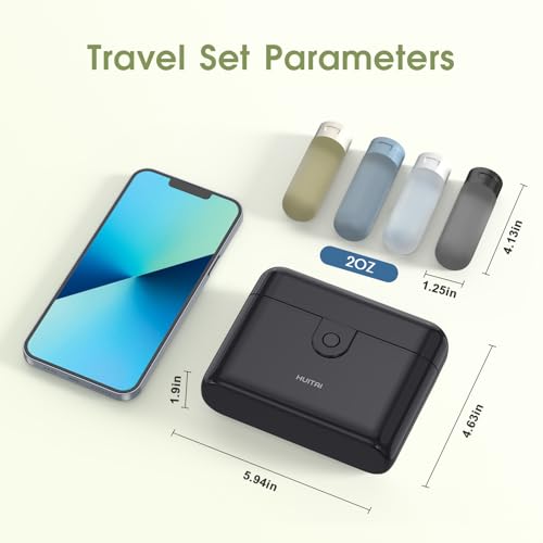 Travel Bottles TSA 4x2oz With Case Leak-Proof Black - color: Black