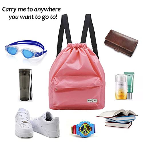 KIKIGOAL Dry Wet Separated Swimming Bag Portable Drawstring Backpack Waterproof Gym Sports Pool Beach Gear Bag - color: Green