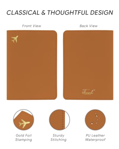 Passport Holder for Travel - RFID Blocking for Women & Men - color: Dark Brown