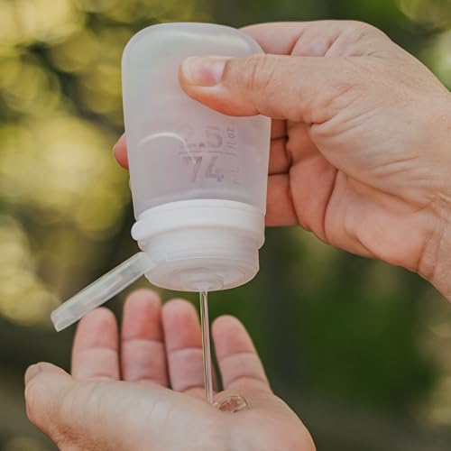 humangear GoToob+ 3-Pack, Medium (2.5 fl oz), Rose/Lilac/Magenta | Refillable & Leak-Proof Silicone Travel Size Bottles with Locking Cap for Toiletries, Camping & TSA Carry-On - color: Rose/Lilac/Magenta, size: 2.5 Ounces