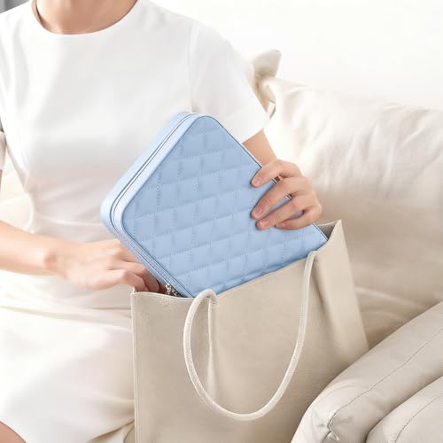 Lolalet Travel Jewelry Case for Women Girls -Large, Blue - color: Blue, size: Large (10"W*6.69"D*2.17"H)