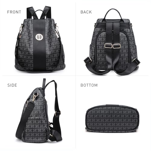 Women Backpack Purse Anti Theft Convertible Leather Travel Shoulder Bag - color: 0-black