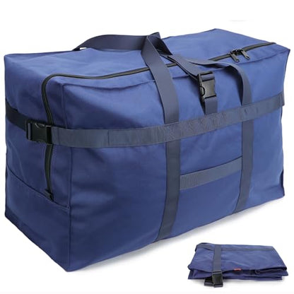 120L Travel Duffel Bags Extra Large Foldable Duffel Bag Weekend Overnight Storage Luggage for Airline Camping Moving Sport - color: Blue/3009