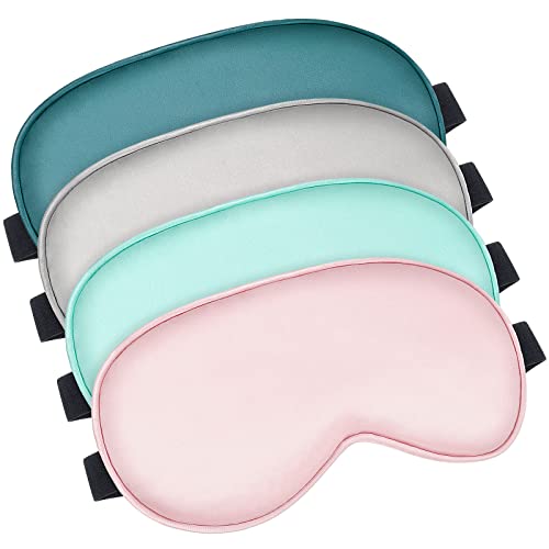 BBTO 4 Pack Silk Sleep Eye Mask, Multicolor - color: Multicolor