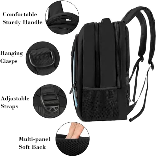 MATEIN Business Travel Laptop Backpack for Men, Anti Theft Slim Sturdy Bag - color: Black Blue, size: 15.6 Inch