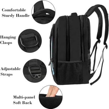 MATEIN Business Travel Laptop Backpack for Men, Anti Theft Slim Sturdy Bag - color: Black Blue, size: 15.6 Inch