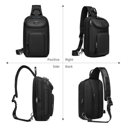 reeyee Sling Crossbody Bag Men, Travel Hiking Shoulder Chest Bag Backpack - color: Blue