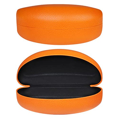 molshine Hard Shell Sunglasses Case,Classic Large Glasses Case for Sunglass,Eyeglasses with Cleaning Cloth,Pouch - color: Orange