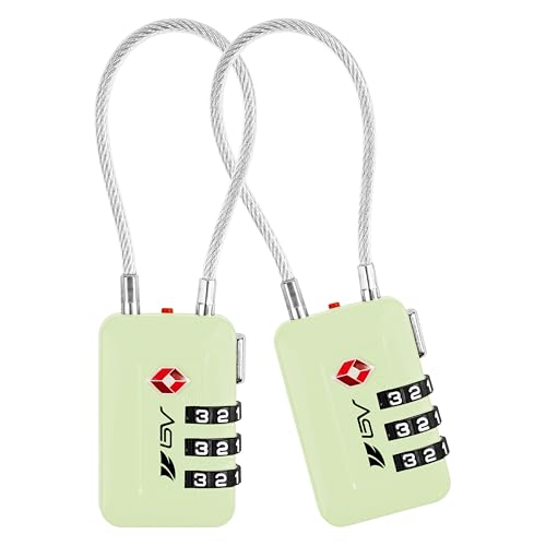 BV Luggage Locks TSA Accepted, Travel Sentry Approved 3-Digit Combination Suitcase Locks with Open Alert & Flexible Cable for Travel, Backpacks, Lockers, Cases, Mint Green, 2 Pack - color: Mint Green 2-Pack