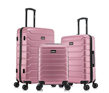 InUSA TREND Luggage with Spinner Wheels | Durable Lightweight Hardshell Suitcase,Travel sets with Handle and Trolley | (20in, 24in, 28in) 3 Piece Set | Rose Gold - color: Rose Gold, size: 3-Piece Set (Carry-on, Medium, Large)