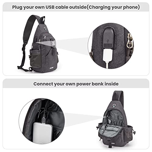 G4Free Canvas Crossbody Sling Bag with RFID Blocking for Women Men - color: Dark Grey