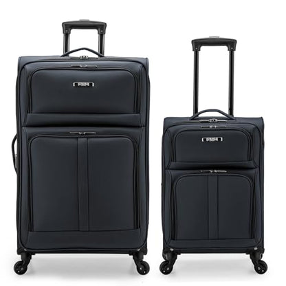 U.S. Traveler Anzio Softside Expandable Luggage with Spinner Wheels, Dark Grey, 2-Piece Set (22/30) - color: Dark Grey, size: 2-Piece Set (22/30)