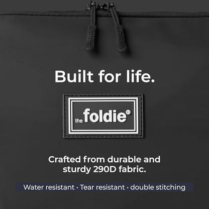The Foldie Foldable Travel Bag for Women - 40L Weekender Bag with Multiple Pockets - Carry On Expendable Travel Bag - color: Black