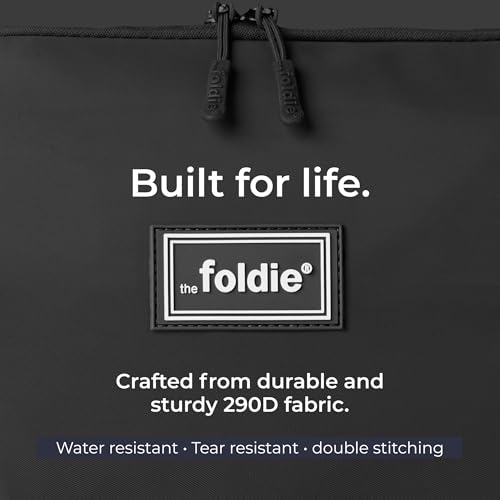 The Foldie Foldable Travel Bag for Women - 40L Weekender Bag with Multiple Pockets - Carry On Expendable Travel Bag - color: Black