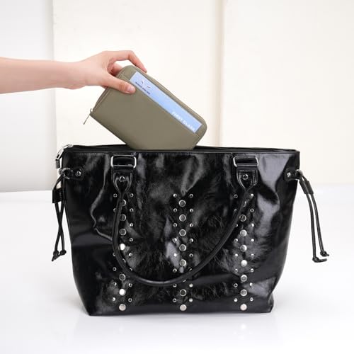 Leather Zipper Passport Wallet Holder Travel Essentials with RFID Blocking - color: Green