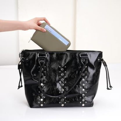 Leather Zipper Passport Wallet Holder Travel Essentials with RFID Blocking - color: Green