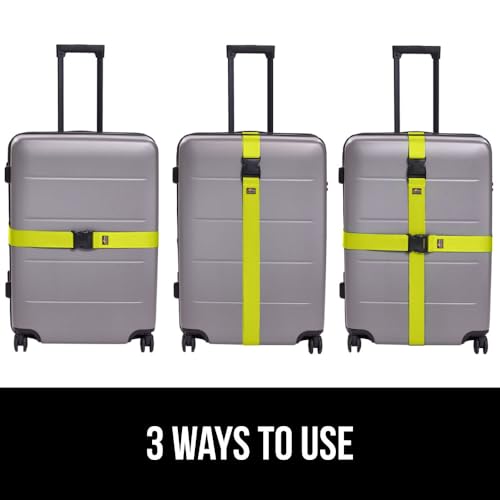 GORILLA GRIP Heavy Duty Luggage Straps for Suitcase, 2 Pack, Yellow - color: Yellow