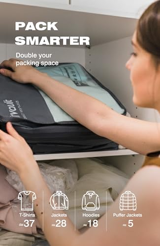 AirVault Reusable Vacuum Compression Travel Bag for Carry-On Suitcase and Backpack, Recycled IPX8 Waterproof Space Saver Vacpack (41L (4-Pack)) - style: 41L (4-Pack)