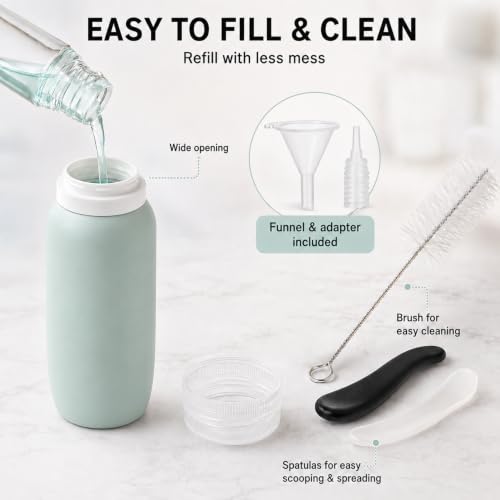 17-Piece Leak Proof Refillable Travel Bottles for Toiletries with Pouch - color: Grey