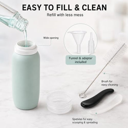 17-Piece Leak Proof Refillable Travel Bottles for Toiletries with Pouch - color: Grey