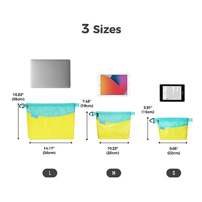 pack all Water-Resistant Zipper Pouch, Mesh Zipper Bag, 8.66"x5.91" - color: Yellow, size: Small