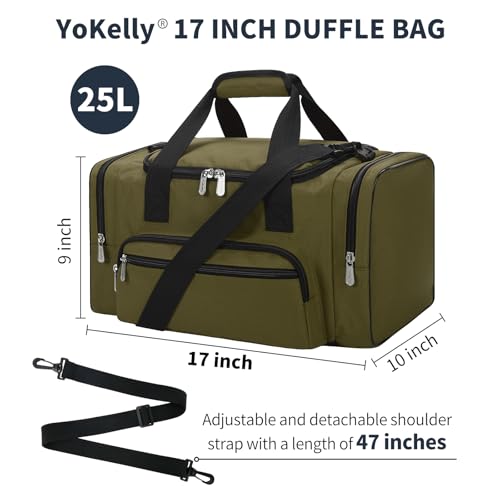 17 inch Small Duffle Bag, Olive Green - color: Olive Green, size: 17 inch