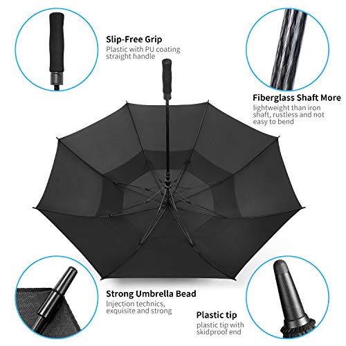 54/62/68/72 Inch Large Golf Umbrella Windproof Auto Open for Rain - color: Black, size: 54 Inch