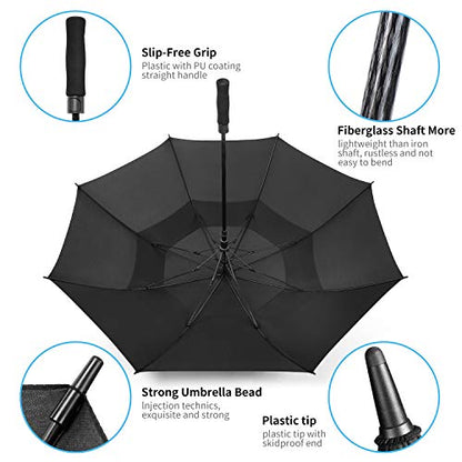 54/62/68/72 Inch Large Golf Umbrella Windproof Auto Open for Rain - color: Black, size: 54 Inch
