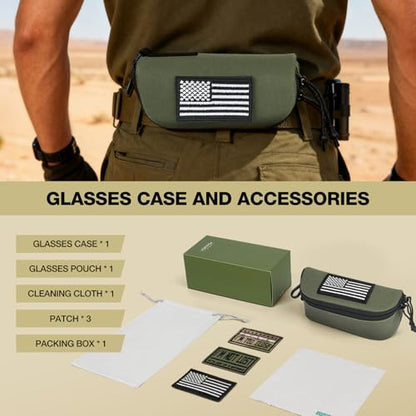 Tactical Molle Glasses Case, Shockproof Eyeglass Pouch for Glasses - color: 03-army Green