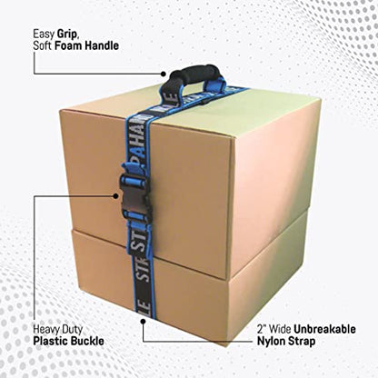 8’ Carry Strap with Handle | Adjustable Belt | Easy, Safe, Secure, Lifting, Moving, Carrying Heavy Boxes, Groceries | Best Luggage Strap (Strap-A-Handle 8ft. Length, 50lb. Capacity) - color: 8' Length, 40lb. capacity