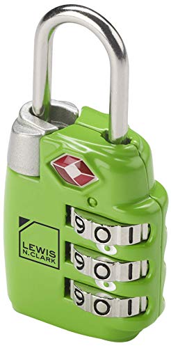 Lewis N. Clark Travel Sentry TSA-Approved Luggage Lock, Large 3 Dial Combination with Easy Read Dials - Green - color: Green