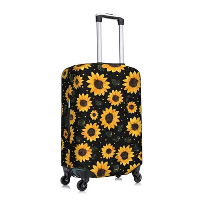 Travel Luggage Cover Sunflower, High Elasticity Washable Travel Baggage Protector Case Fits 18-21 in - color: Sunflower, size: 18-21 in