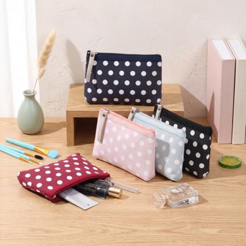 uekeboag Small Polka Dot Canvas Makeup Bag for Purses(04Light Blue) - color: 04Light Blue