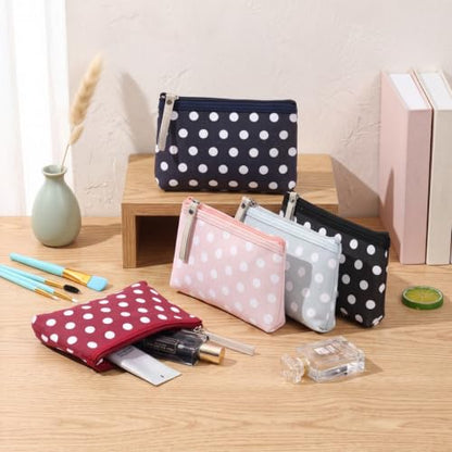 uekeboag Small Polka Dot Canvas Makeup Bag for Purses(02Pink) - color: 02Pink