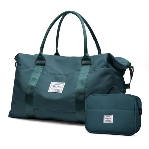 Travel Duffel Bags for Women,Carry-On Weekender Overnight Bag - color: Peacock Blue, size: Extra Large