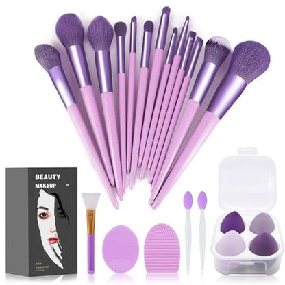 Koccido Makeup Brushes 22 Pcs Makeup Kit,Foundation Brush Eyeshadow Brush Make up Brushes Set (Purple, 22 Piece Set) - color: Purple, size: 22 Piece Set