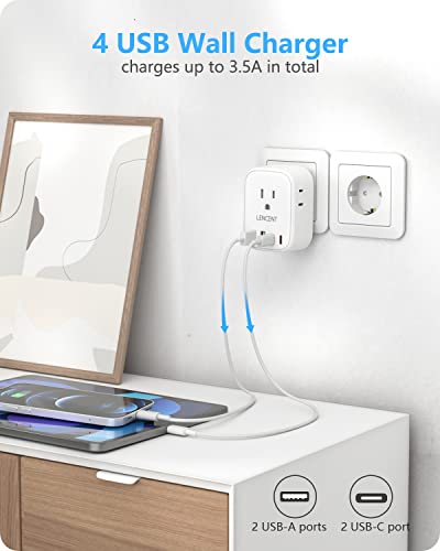 LENCENT 3 Pack Germany France Travel Power Adapter, Schuko Type E/F - style: Type E/F-3Pack-Germany