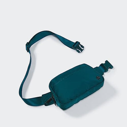 Pander Nylon Fanny Pack Belt Bag for Women with 5 Zipper Pockets - color: Teal Blue