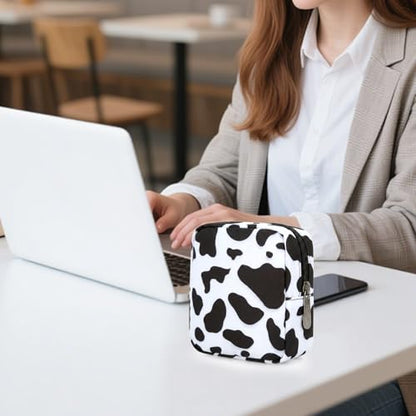 Electronics Travel Organizer, Small Tech Pouch for Cables & Chargers - color: Cow