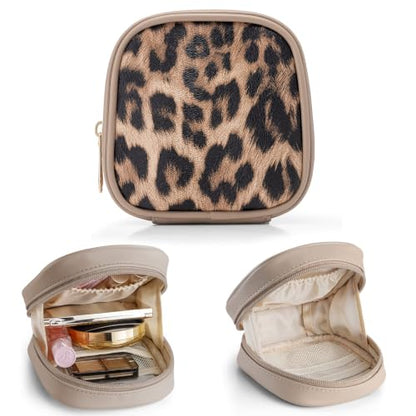 VLANDO Mini Makeup Bag for Purse,Slip-in Pocket,Leopard,Toffee - color: Mini-Leopard Toffee