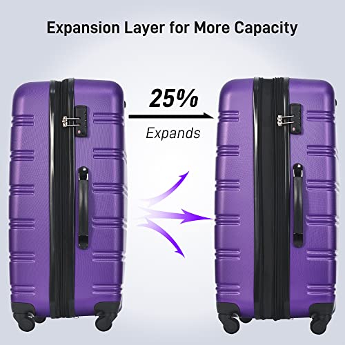 Merax Luggage Set 13 Piece 16 20 24 28 IN Suitcase with Bags,Purple - color: Purple(13 piece)