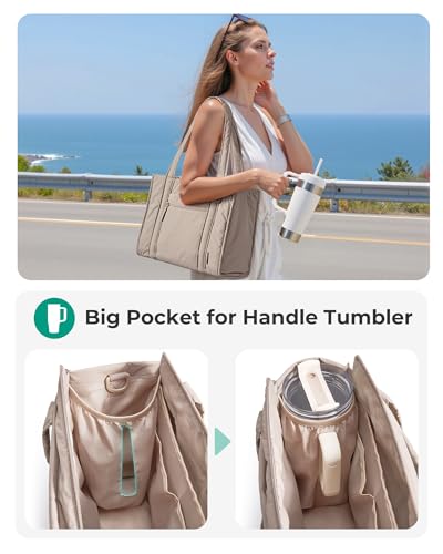 BAGSMART Boxy 여성용 토트백, 지퍼가 달린 크로스바디 작업 가방 - color: 버건디 베이, size: 스몰