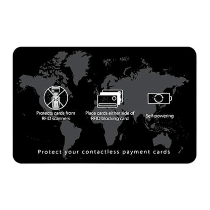 SaiTech IT 5 Pack RFID Blocking Card for Credit Debit ID Card, WM Black - color: Black WM