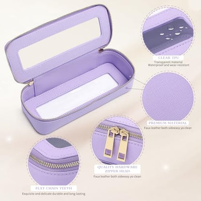 Pinkmik Travel Clear Makeup Bag,(Purple, M+SLIM) - color: B1/Purple, size: M+SLIM