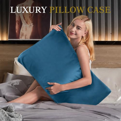 Cooling Contour Cervical Pillowcase, Teal, 24x14x5/3.7 Inches, 1 Piece - color: Teal
